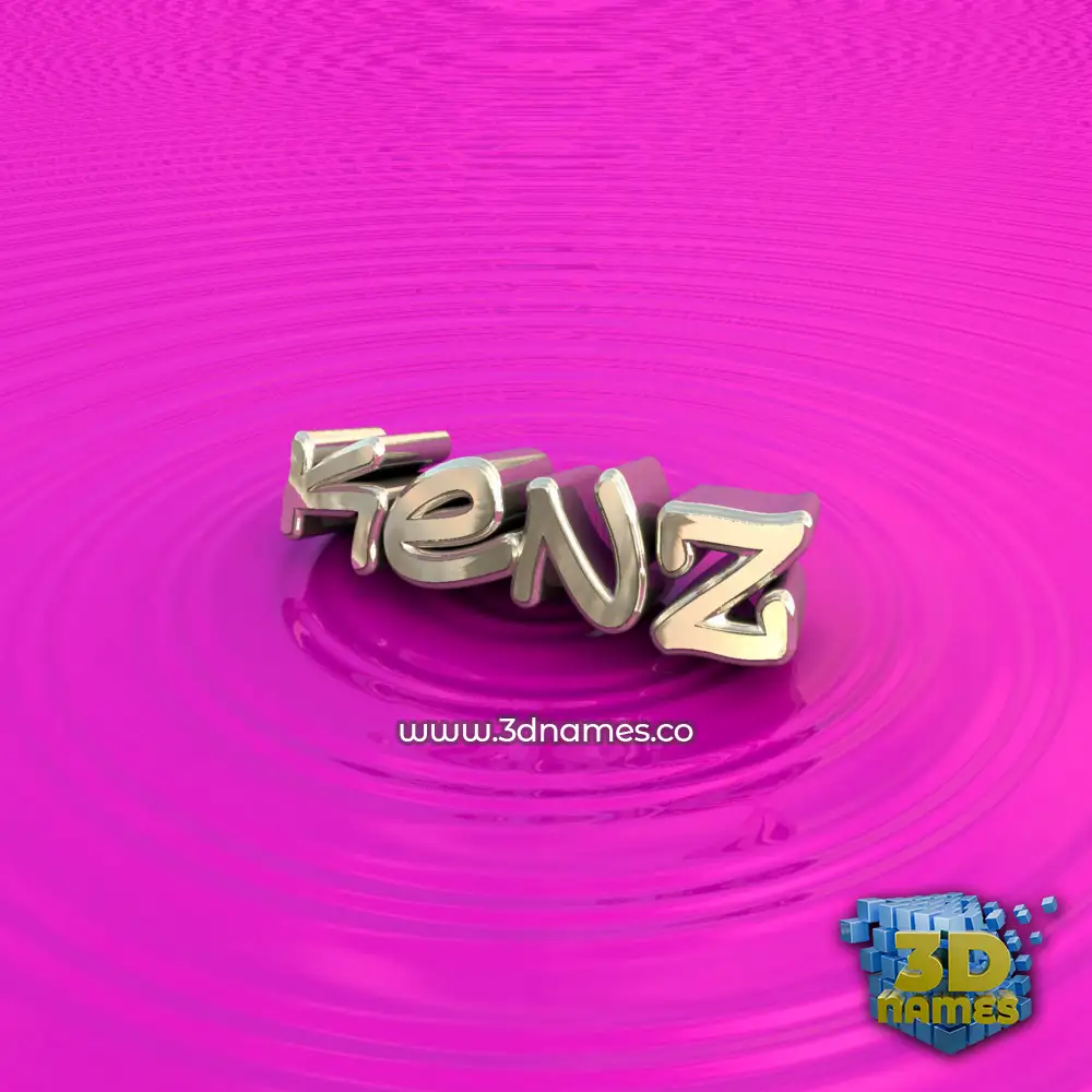 kenz in Pink Graffiti style - 3D name wallpaper