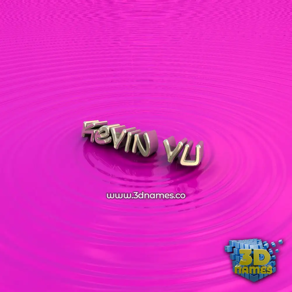 kevin vu in Pink Graffiti style - 3D name wallpaper
