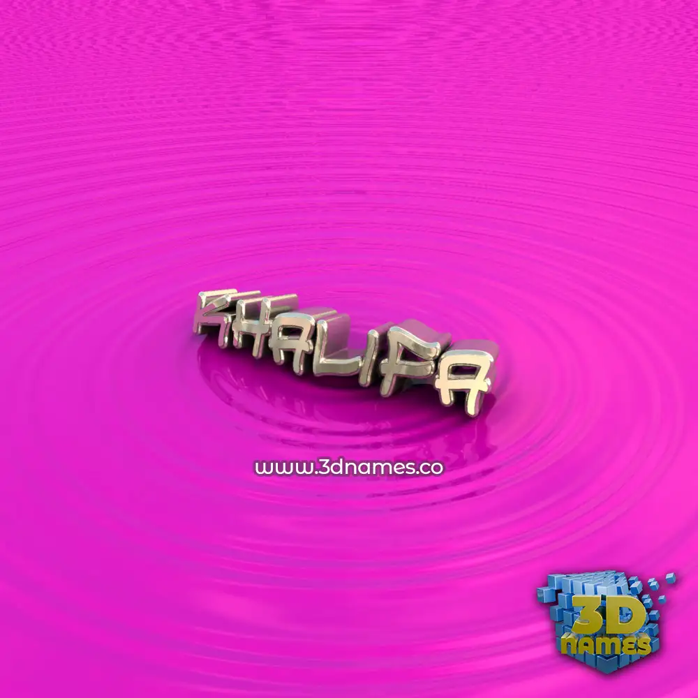 khalifa in Pink Graffiti style - 3D name wallpaper