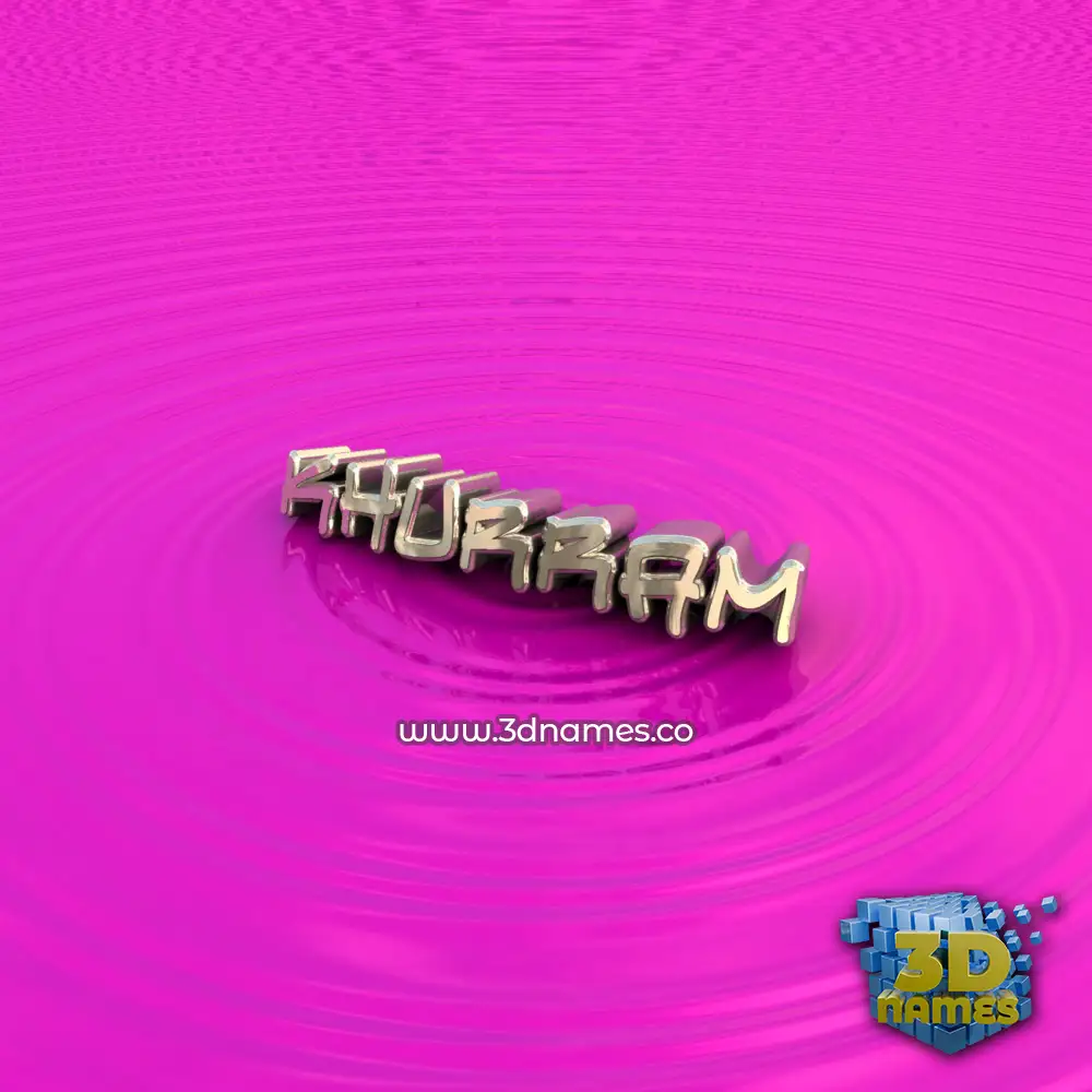 khurram in Pink Graffiti style - 3D name wallpaper