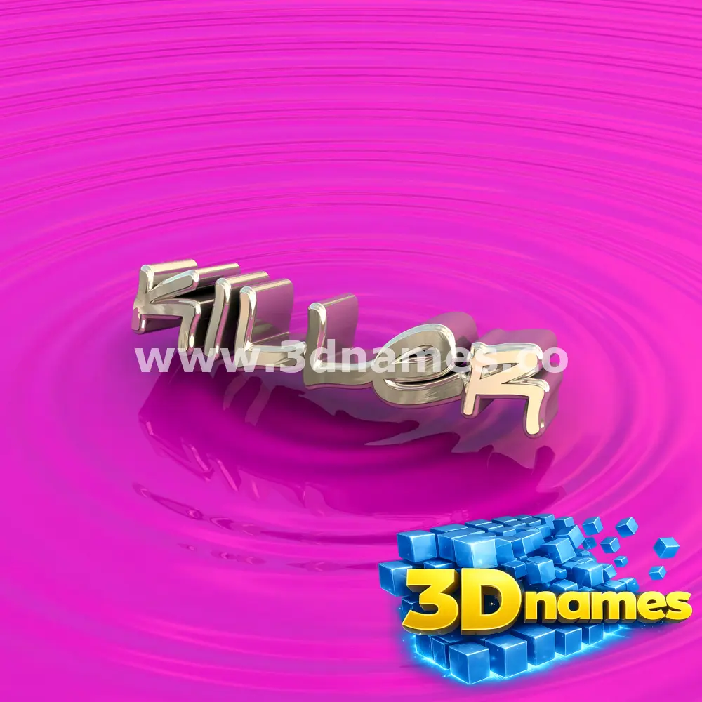 killer in Pink Graffiti style - 3D name wallpaper