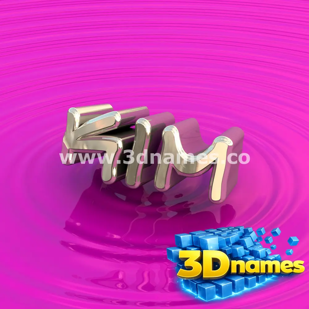kim in Pink Graffiti style - 3D name wallpaper