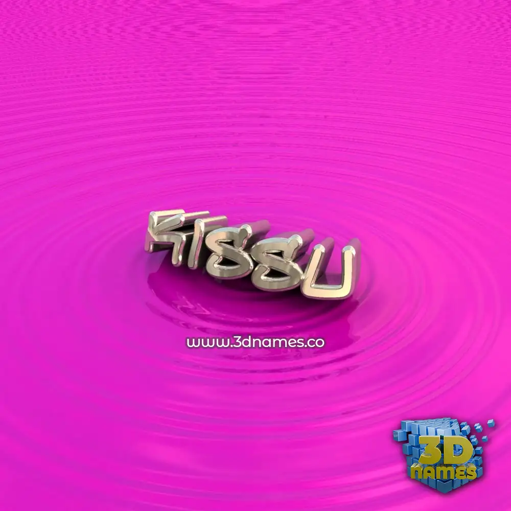 kissu in Pink Graffiti style - 3D name wallpaper
