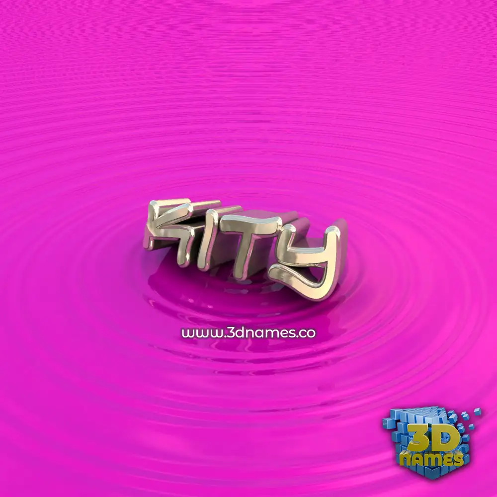 kity in Pink Graffiti style - 3D name wallpaper