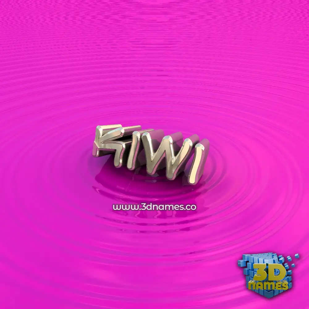 kiwi in Pink Graffiti style - 3D name wallpaper