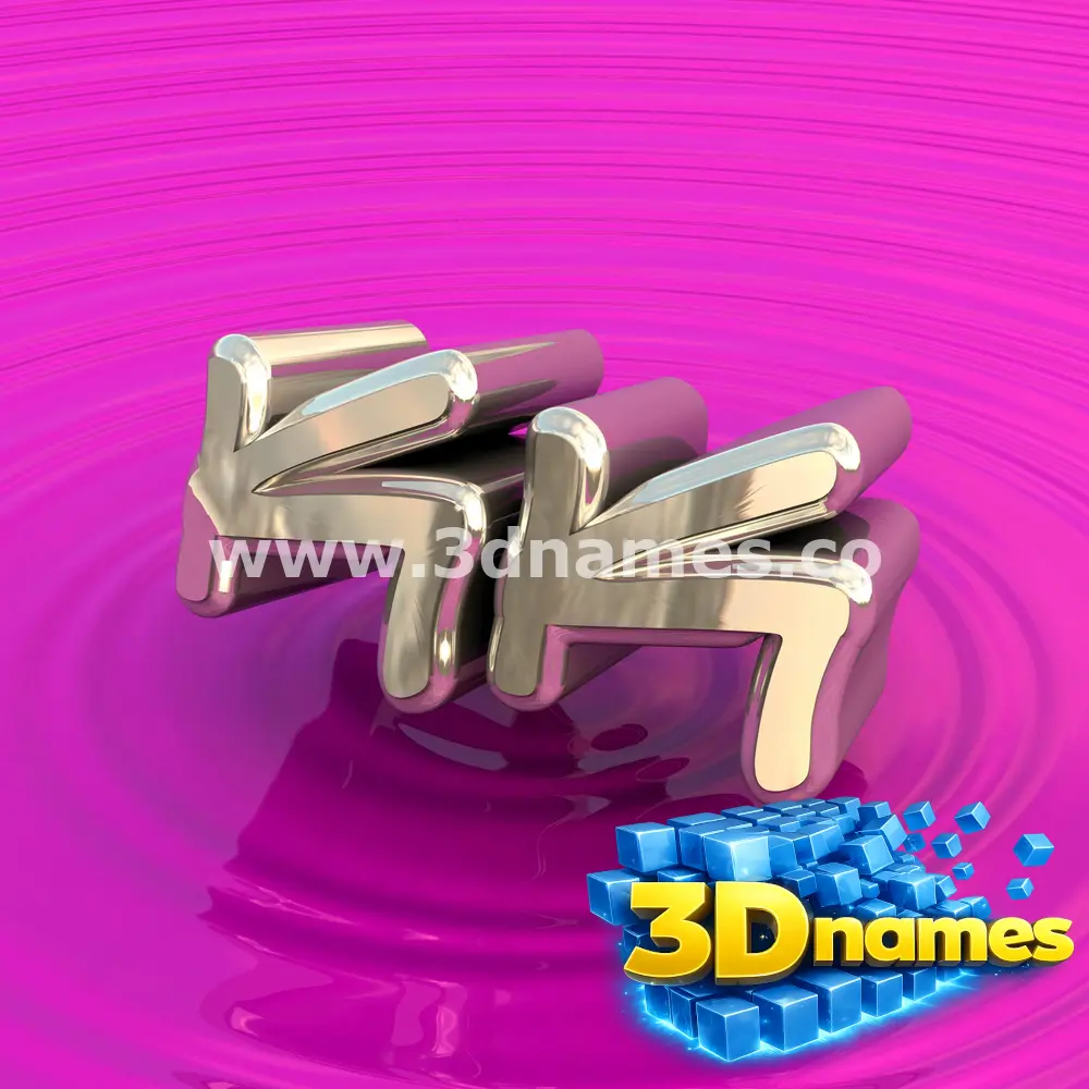 kk in Pink Graffiti style - 3D name wallpaper