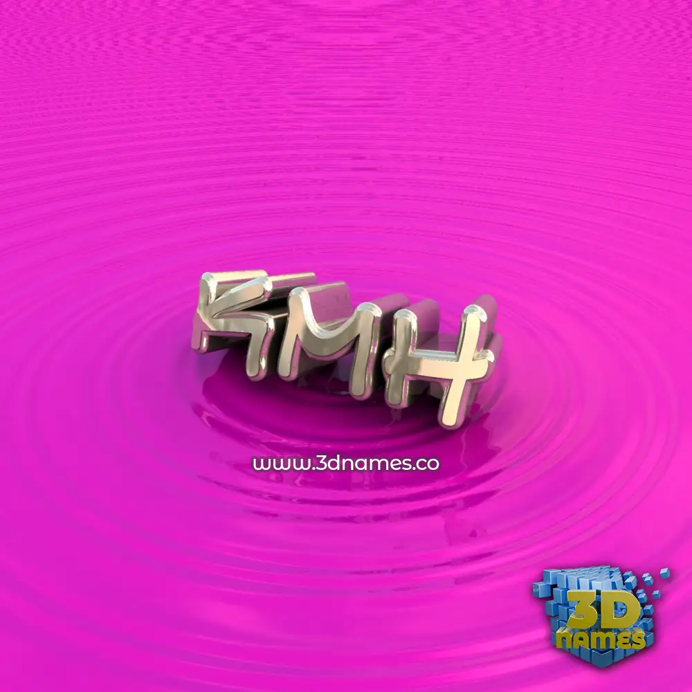 kmh in Pink Graffiti style - 3D name wallpaper