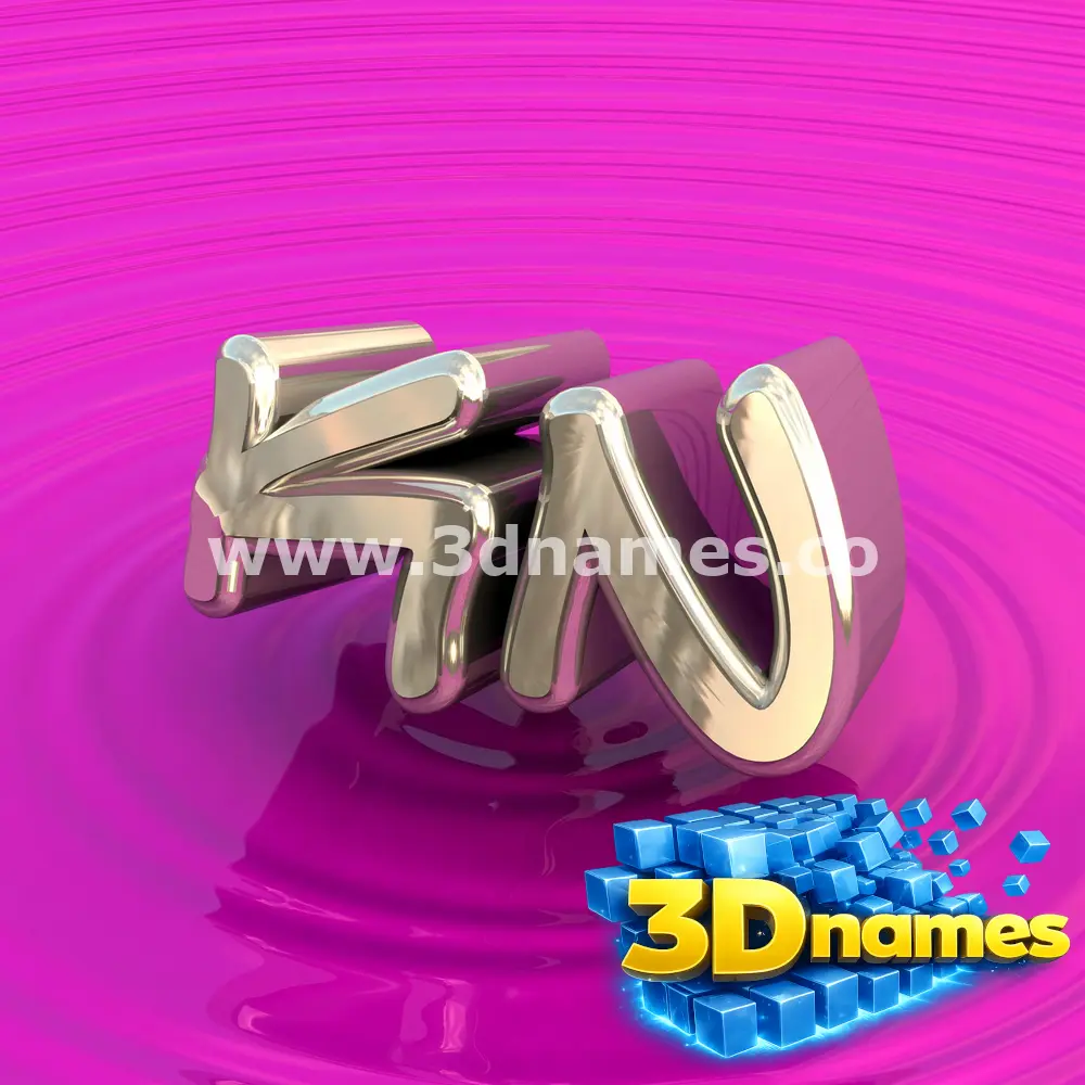 kn in Pink Graffiti style - 3D name wallpaper