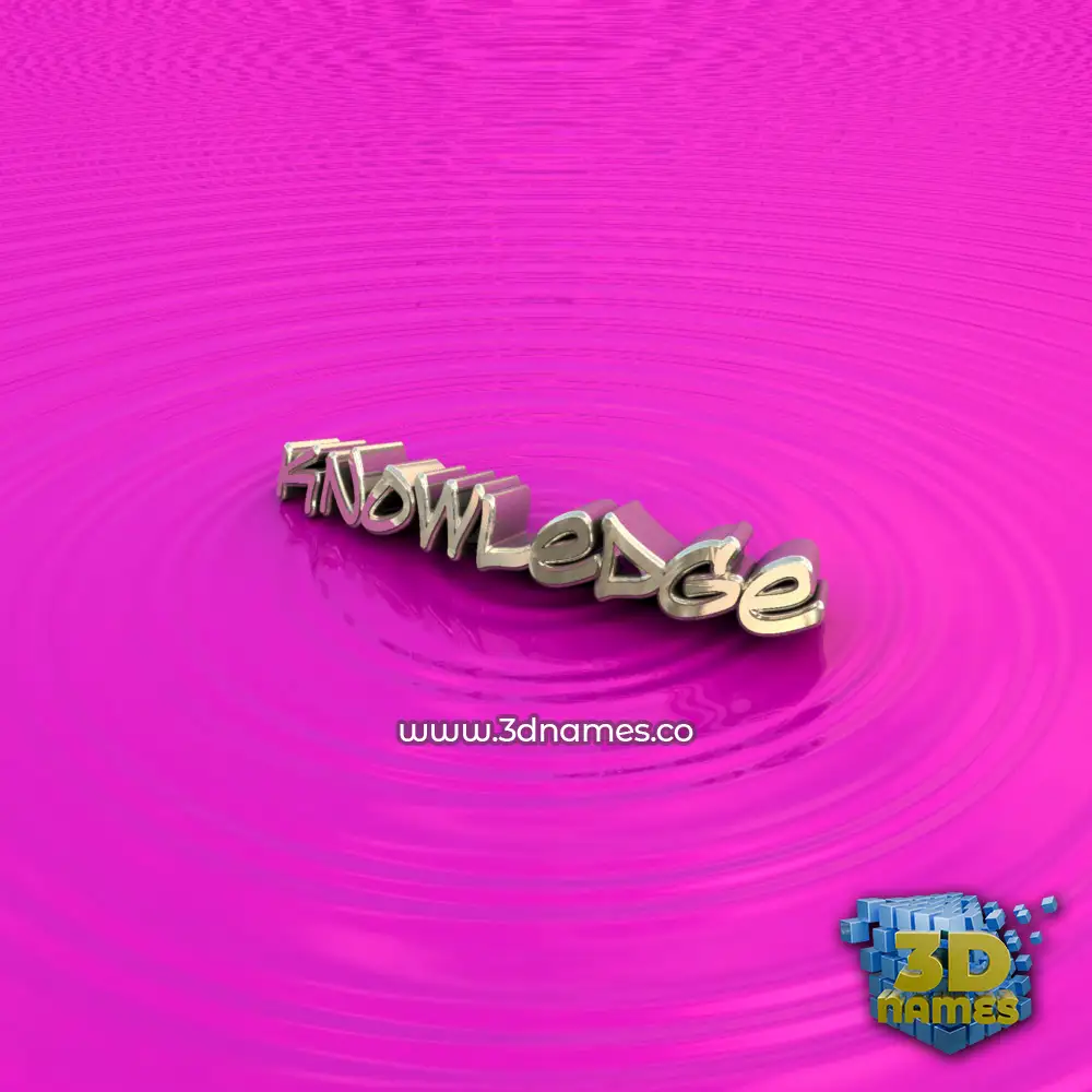 knowledge in Pink Graffiti style - 3D name wallpaper