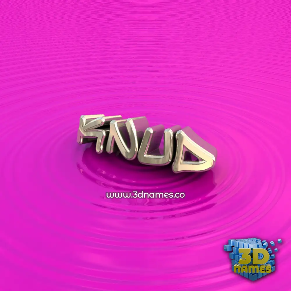 knud in Pink Graffiti style - 3D name wallpaper