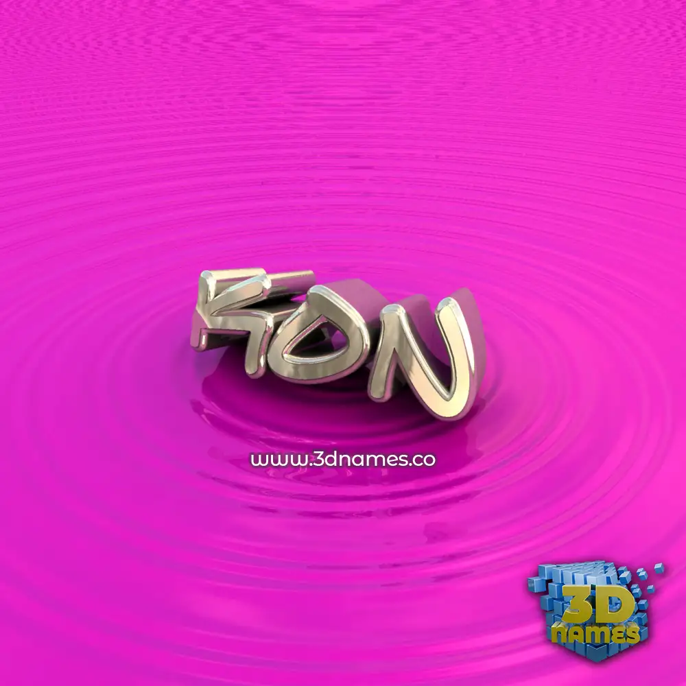 kon in Pink Graffiti style - 3D name wallpaper