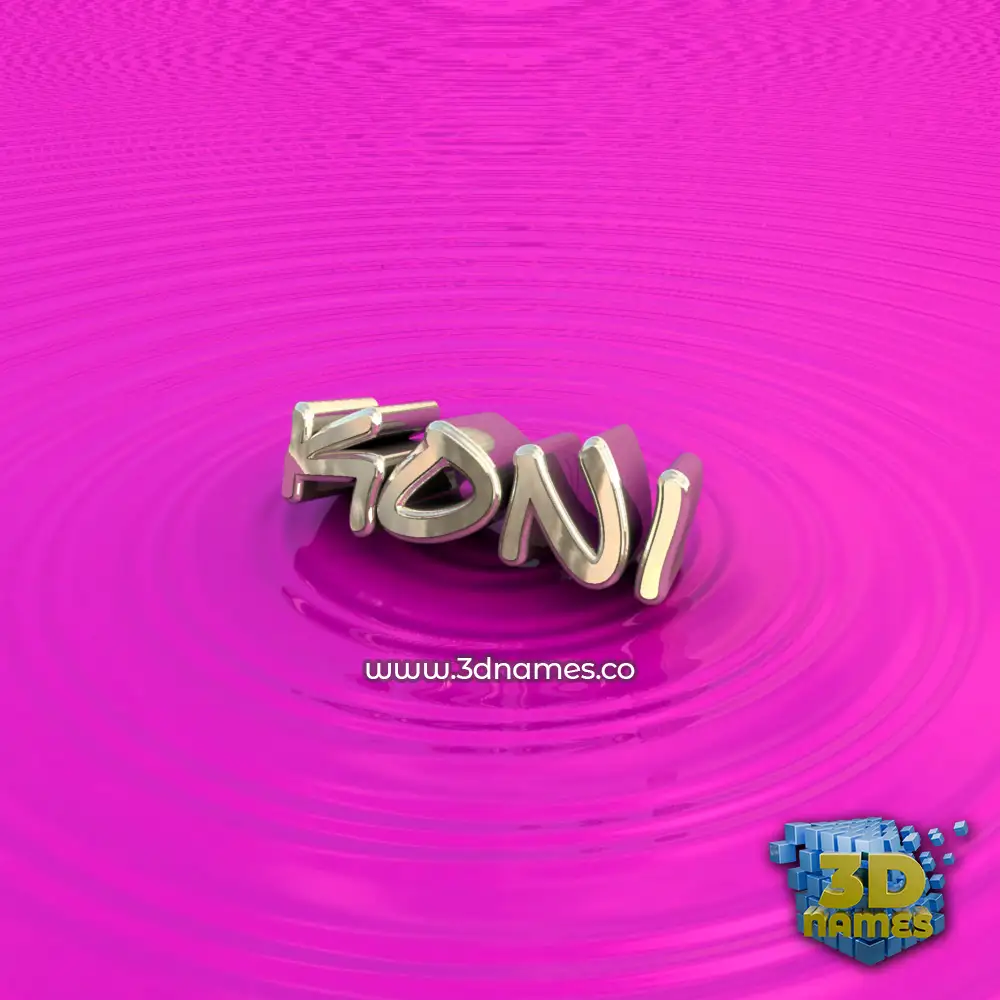 koni in Pink Graffiti style - 3D name wallpaper