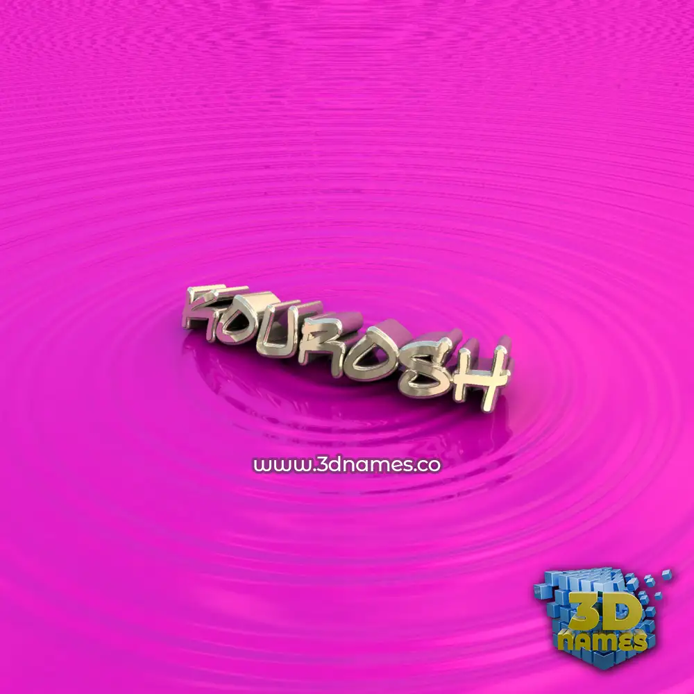 kourosh in Pink Graffiti style - 3D name wallpaper