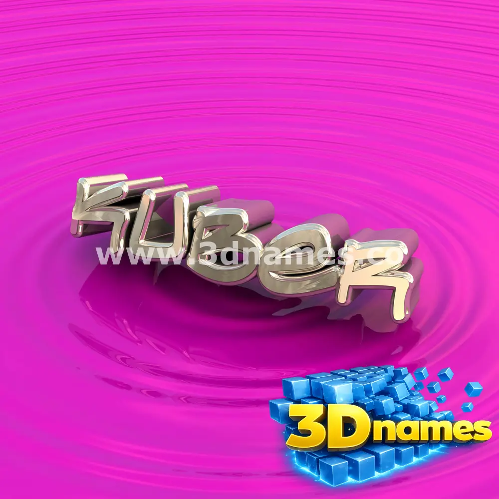 kuber in Pink Graffiti style - 3D name wallpaper