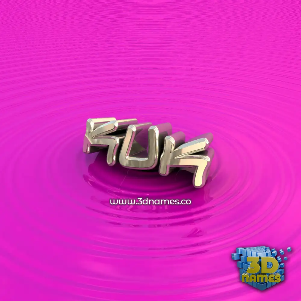 kuk in Pink Graffiti style - 3D name wallpaper