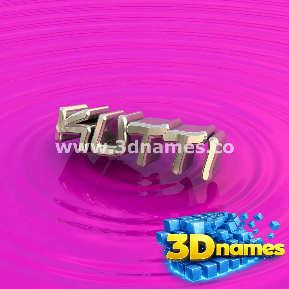 kutti in Pink Graffiti style - 3D name wallpaper