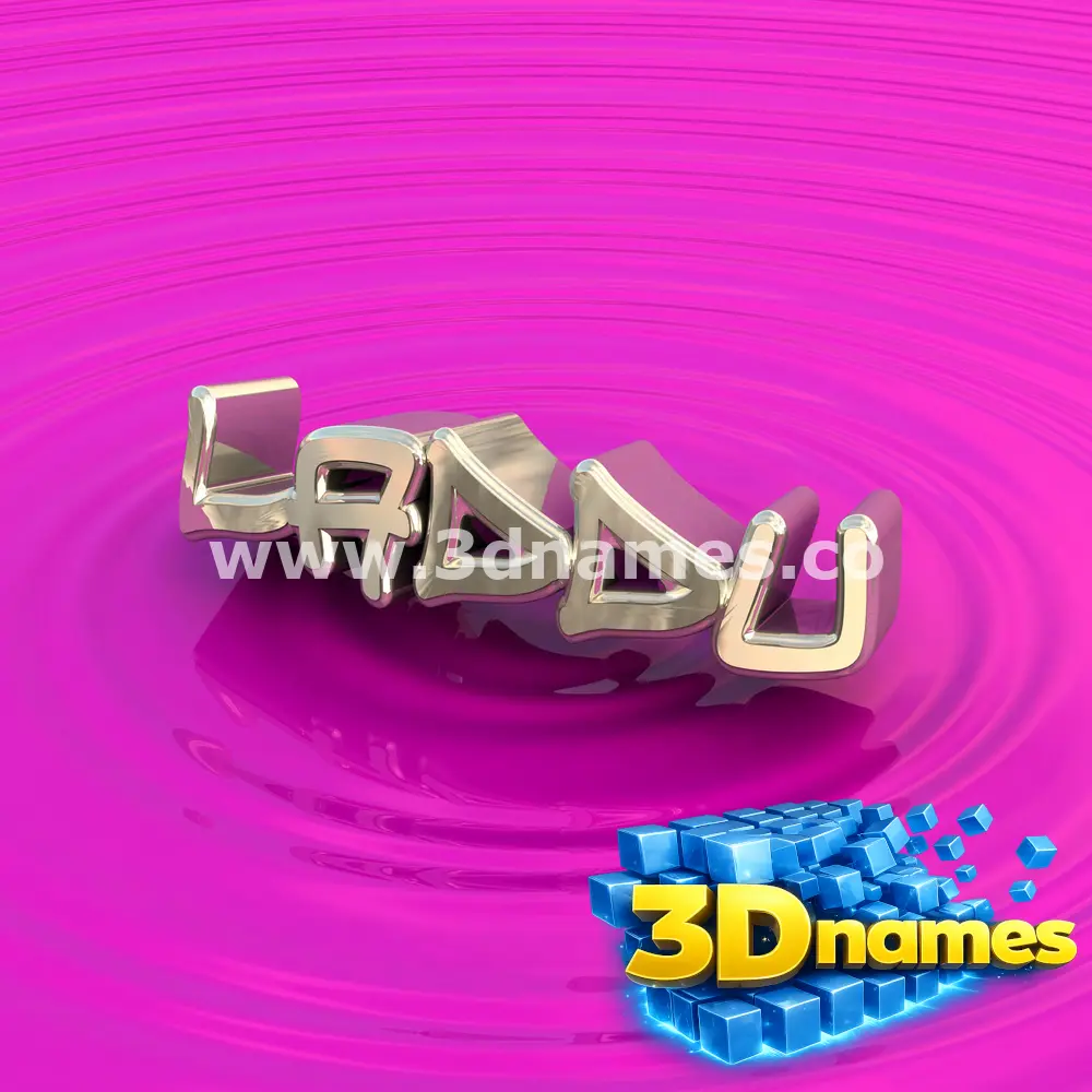 laddu in Pink Graffiti style - 3D name wallpaper