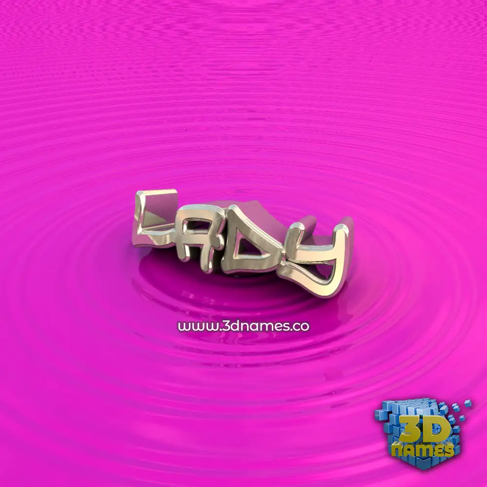 lady in Pink Graffiti style - 3D name wallpaper