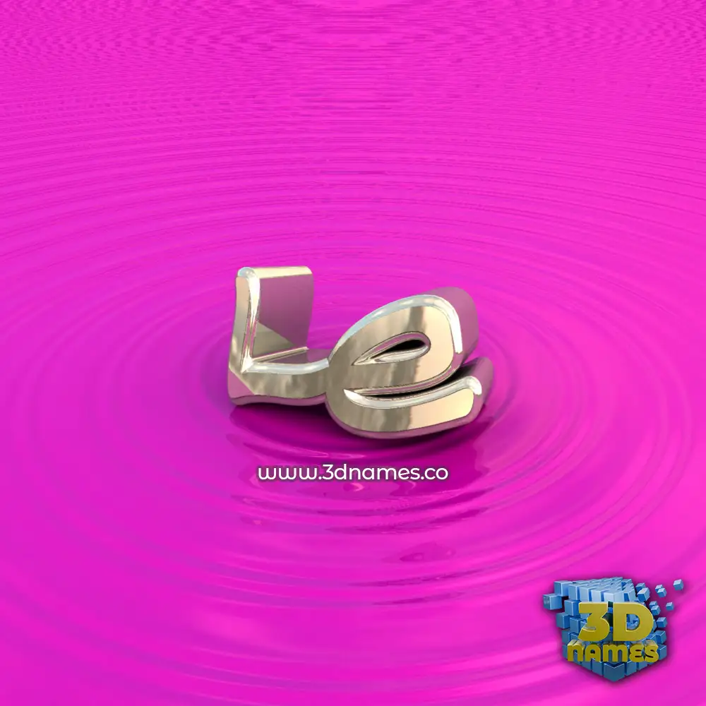 le in Pink Graffiti style - 3D name wallpaper