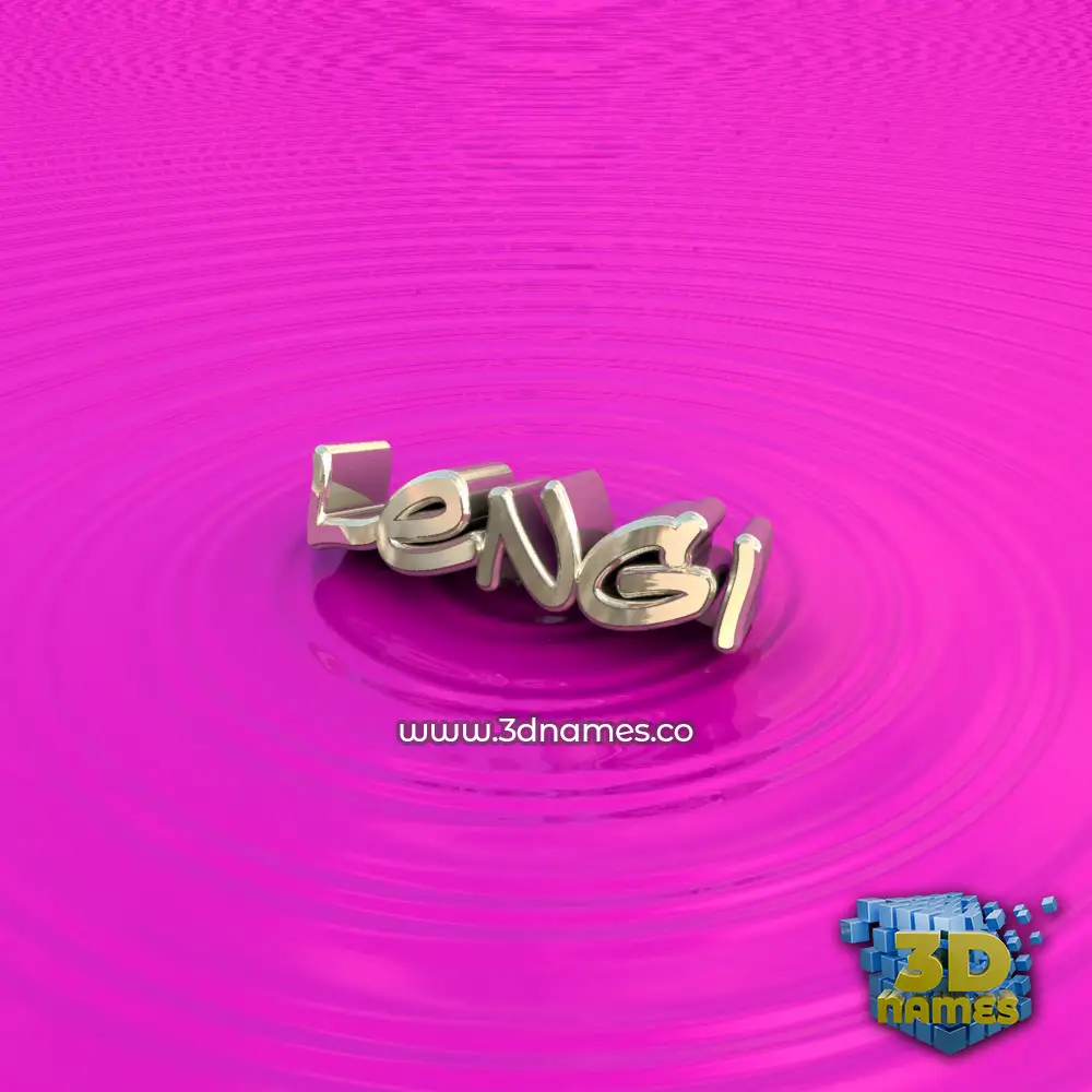 lengi in Pink Graffiti style - 3D name wallpaper