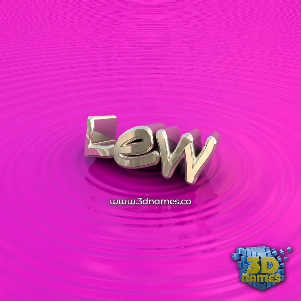 lew in Pink Graffiti style - 3D name wallpaper