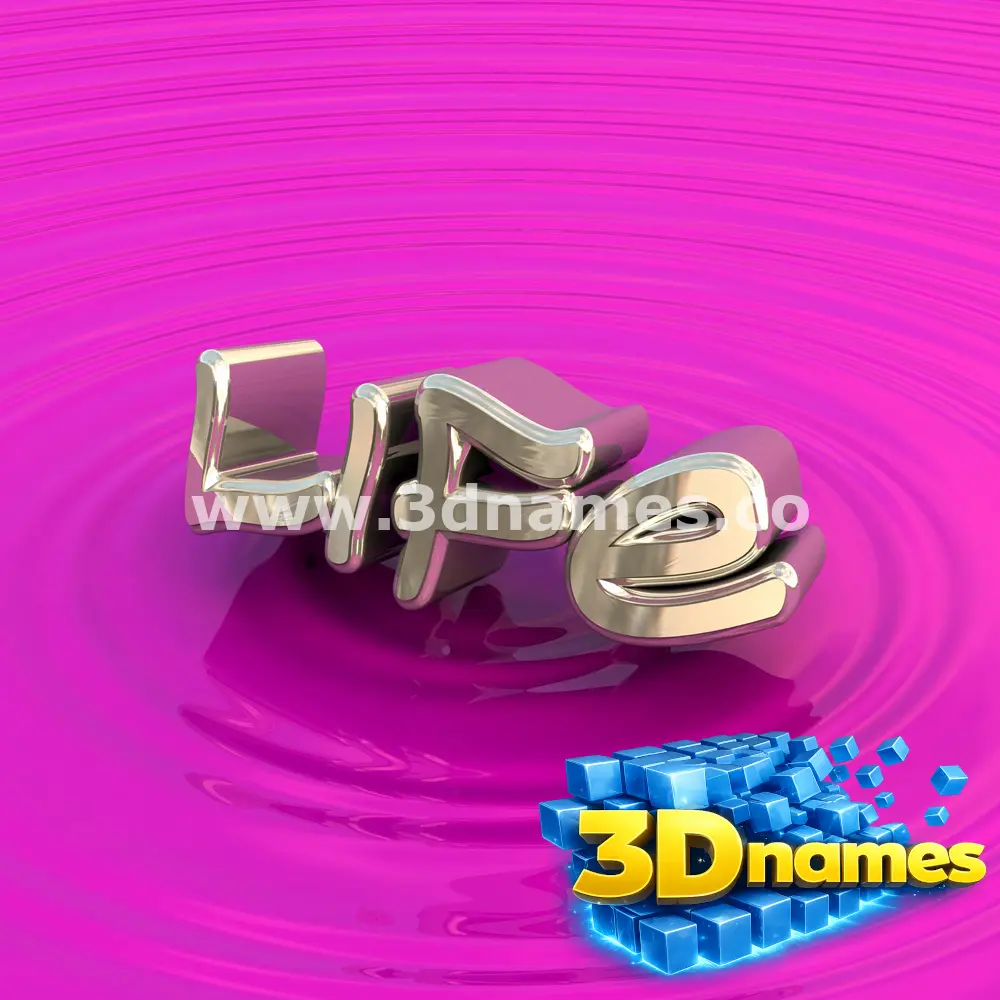 life in Pink Graffiti style - 3D name wallpaper