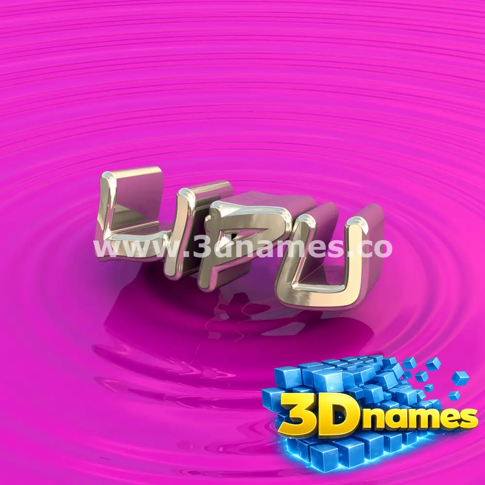 lipu in Pink Graffiti style - 3D name wallpaper