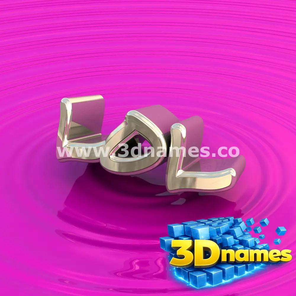 lol in Pink Graffiti style - 3D name wallpaper