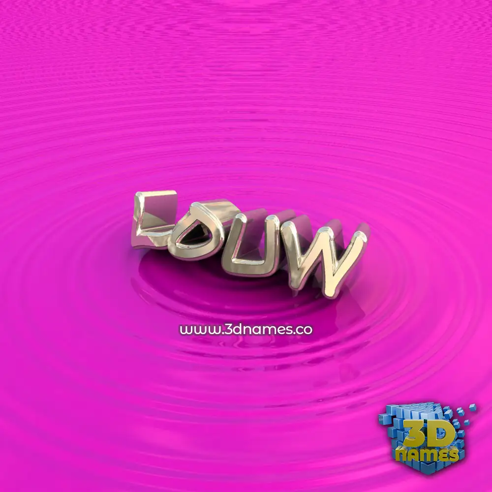 louw in Pink Graffiti style - 3D name wallpaper