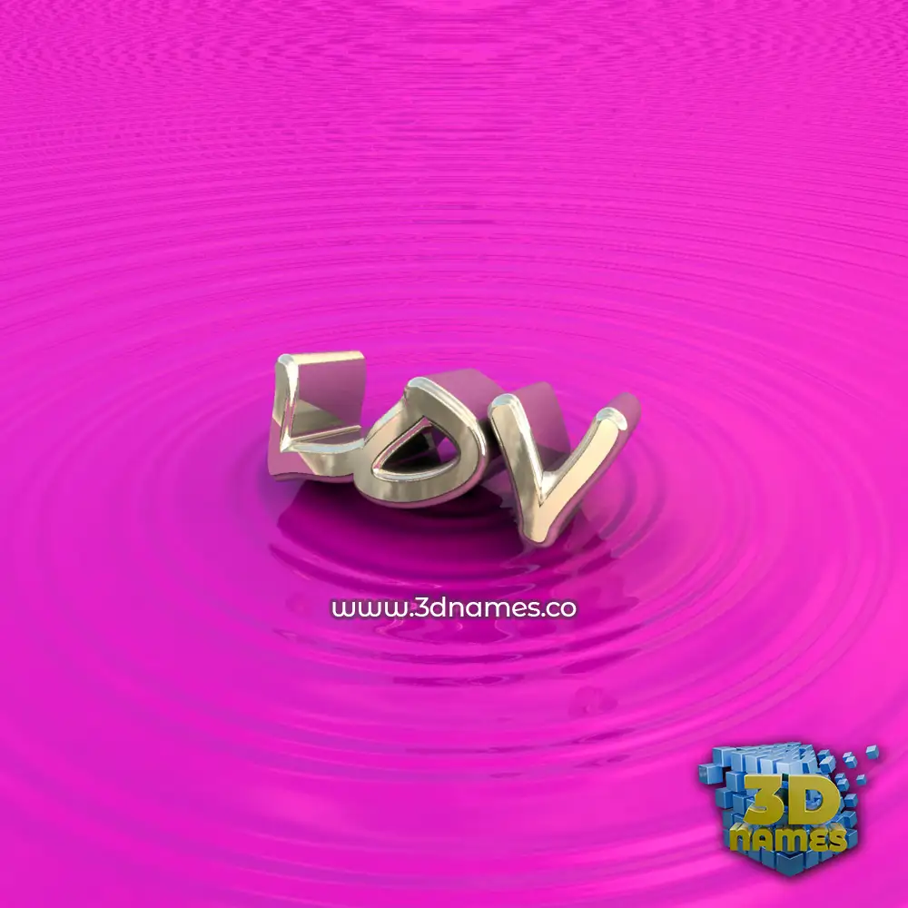 lov in Pink Graffiti style - 3D name wallpaper