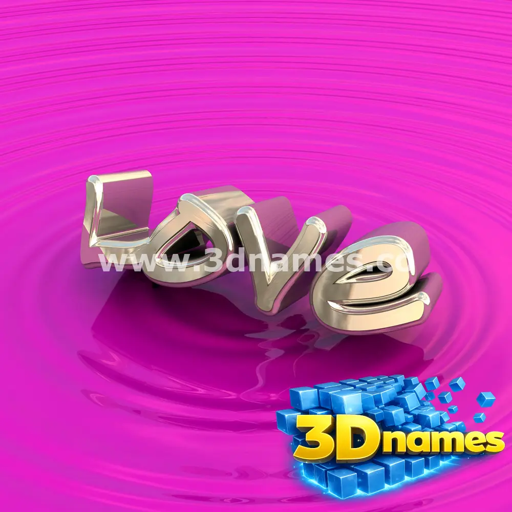 love in Pink Graffiti style - 3D name wallpaper
