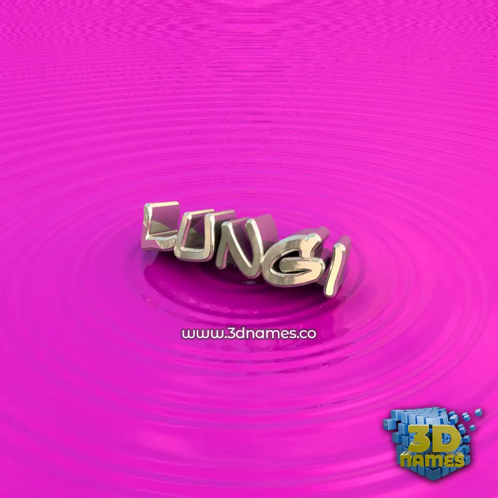 lungi in Pink Graffiti style - 3D name wallpaper