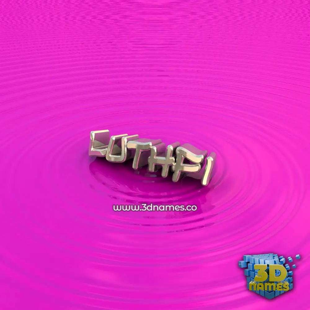 luthfi in Pink Graffiti style - 3D name wallpaper