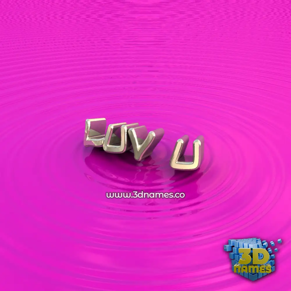 luv u in Pink Graffiti style - 3D name wallpaper