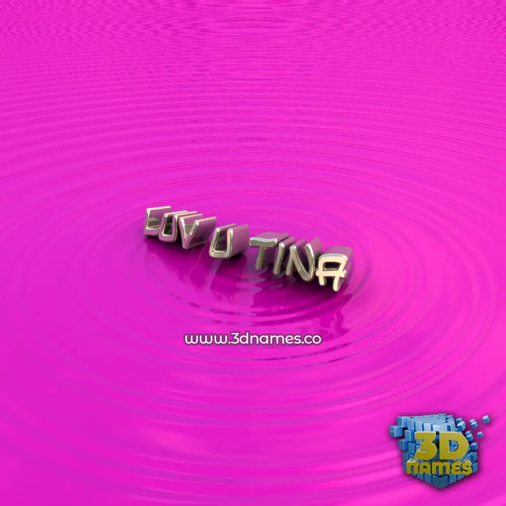 luv u tina in Pink Graffiti style - 3D name wallpaper
