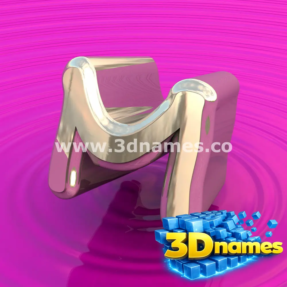 m in Pink Graffiti style - 3D name wallpaper