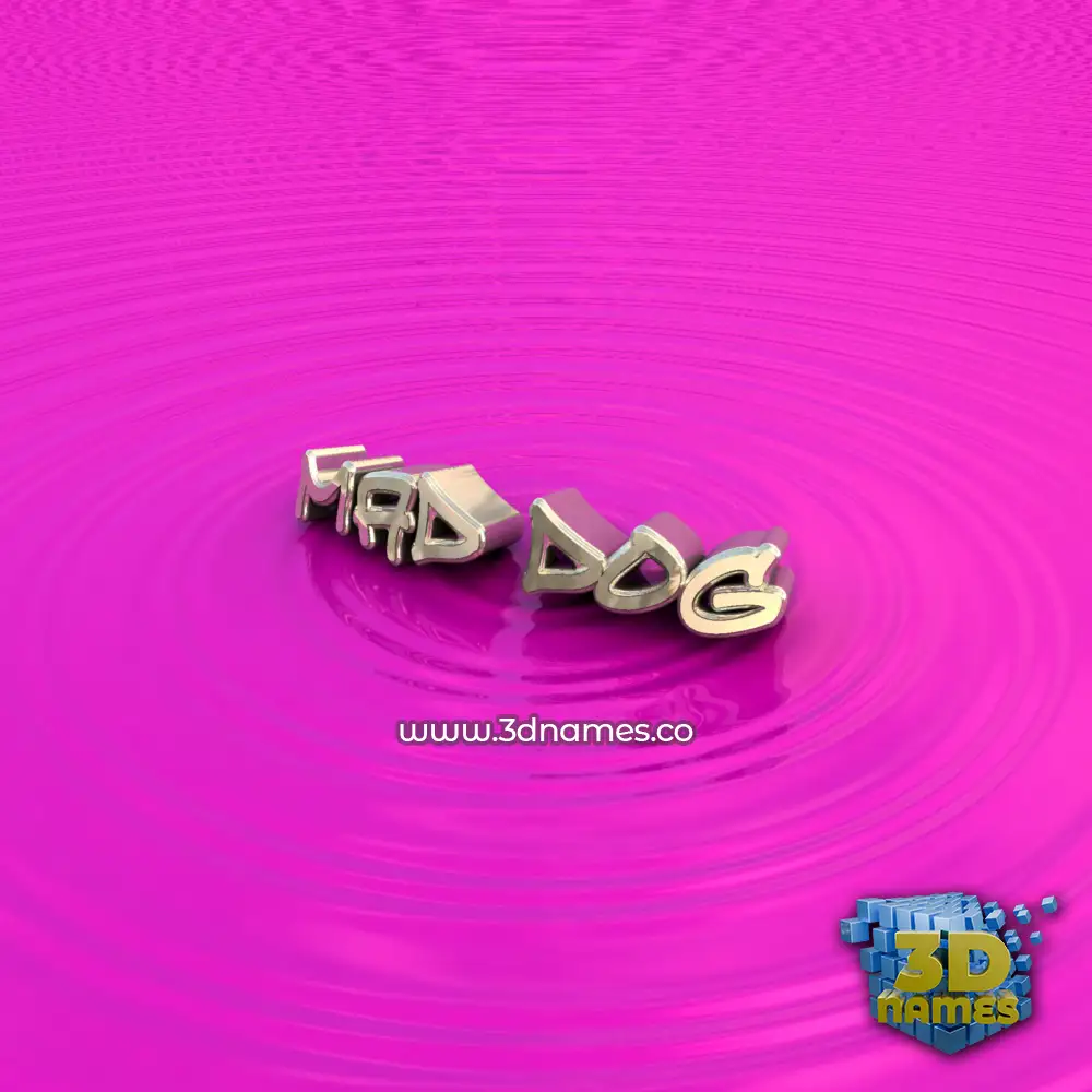 mad dog in Pink Graffiti style - 3D name wallpaper
