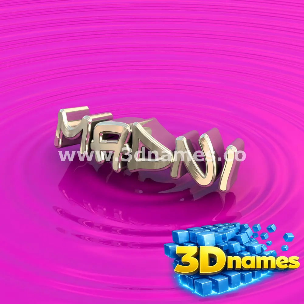 madni in Pink Graffiti style - 3D name wallpaper