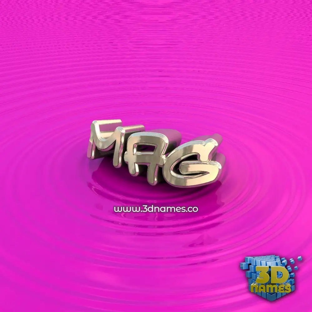 mag in Pink Graffiti style - 3D name wallpaper