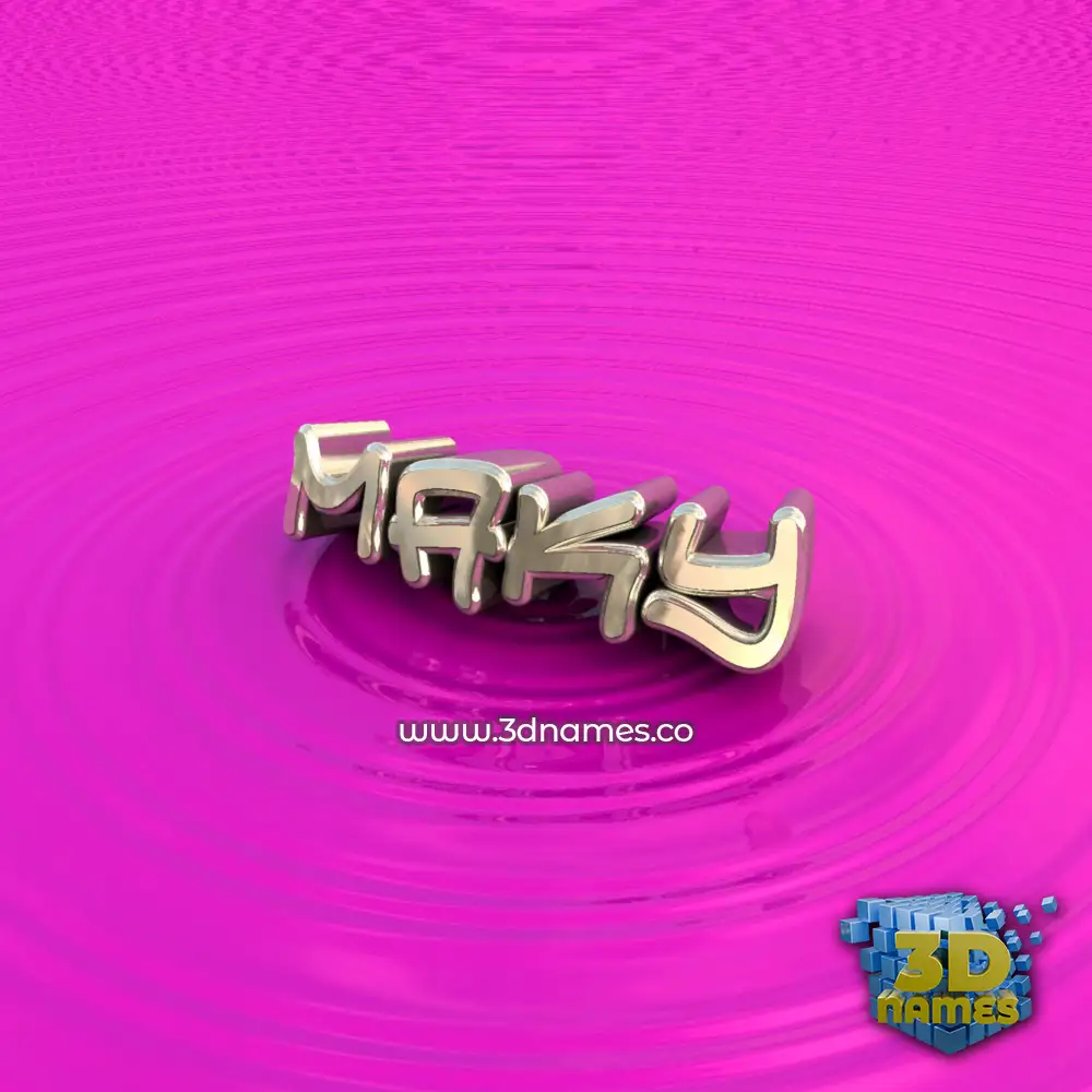 maky in Pink Graffiti style - 3D name wallpaper