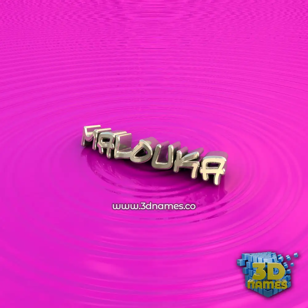 malouka in Pink Graffiti style - 3D name wallpaper