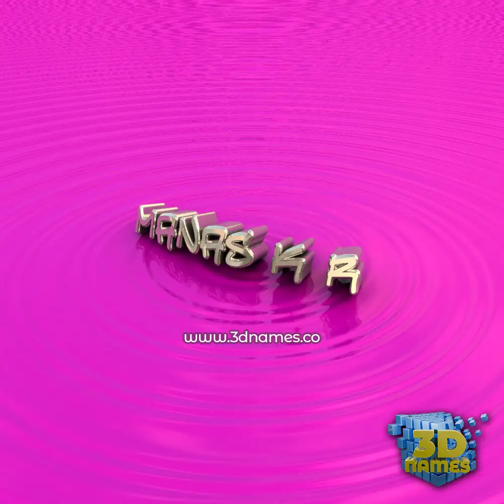 manas k r in Pink Graffiti style - 3D name wallpaper