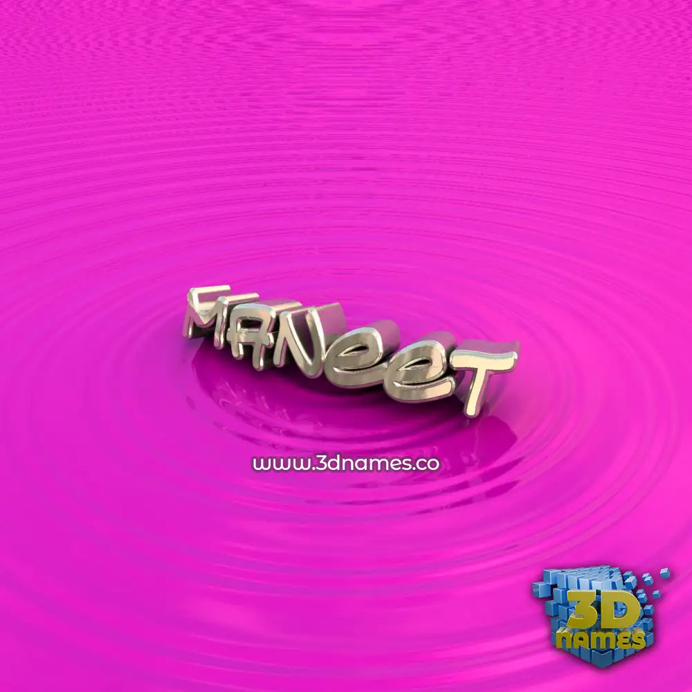 maneet in Pink Graffiti style - 3D name wallpaper