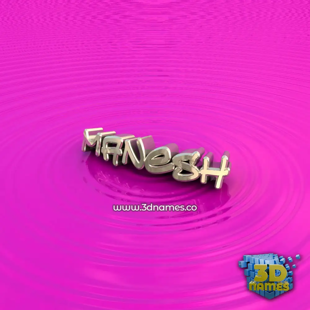 manesh in Pink Graffiti style - 3D name wallpaper
