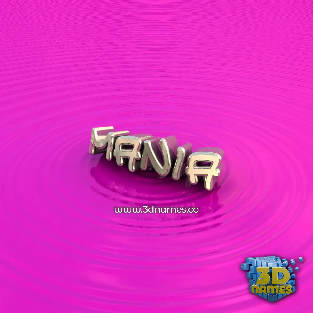 mania in Pink Graffiti style - 3D name wallpaper