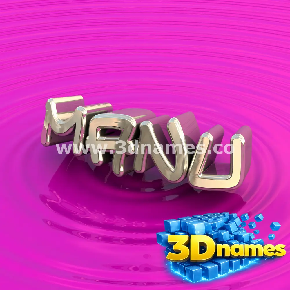 manu in Pink Graffiti style - 3D name wallpaper