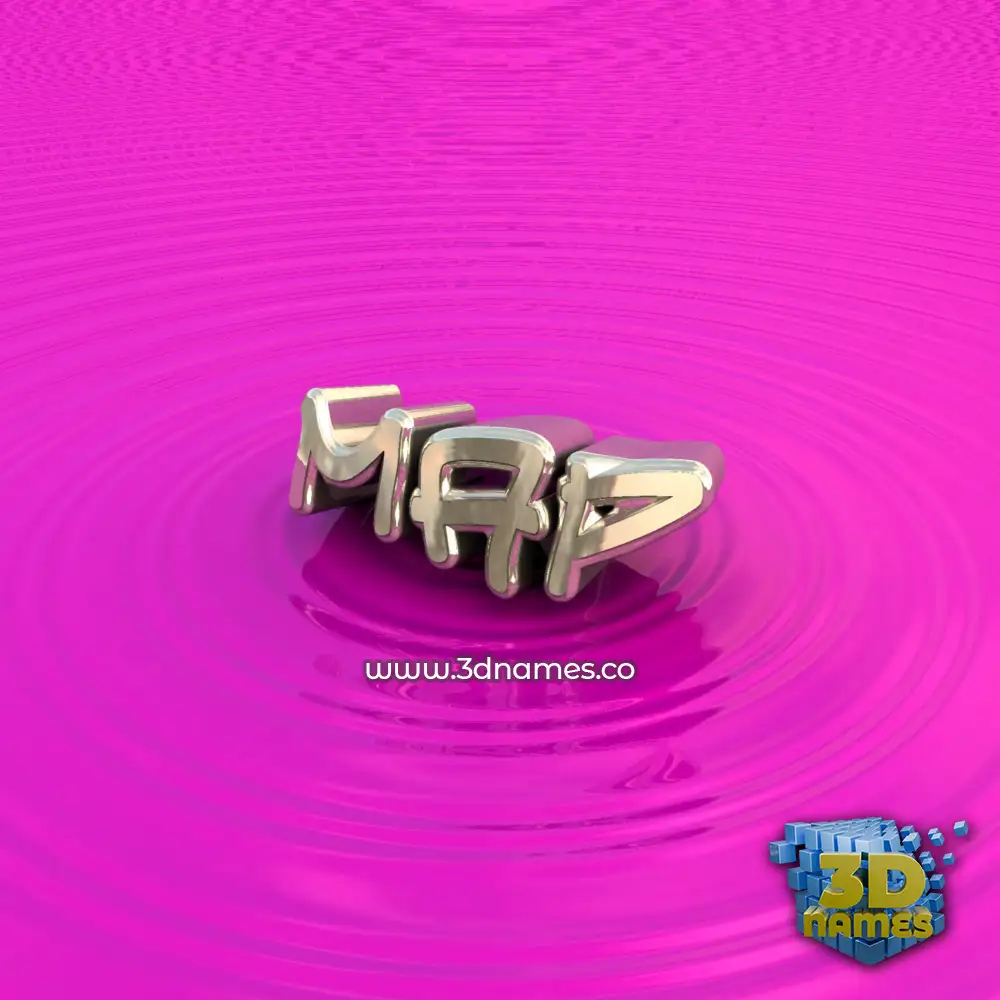 map in Pink Graffiti style - 3D name wallpaper