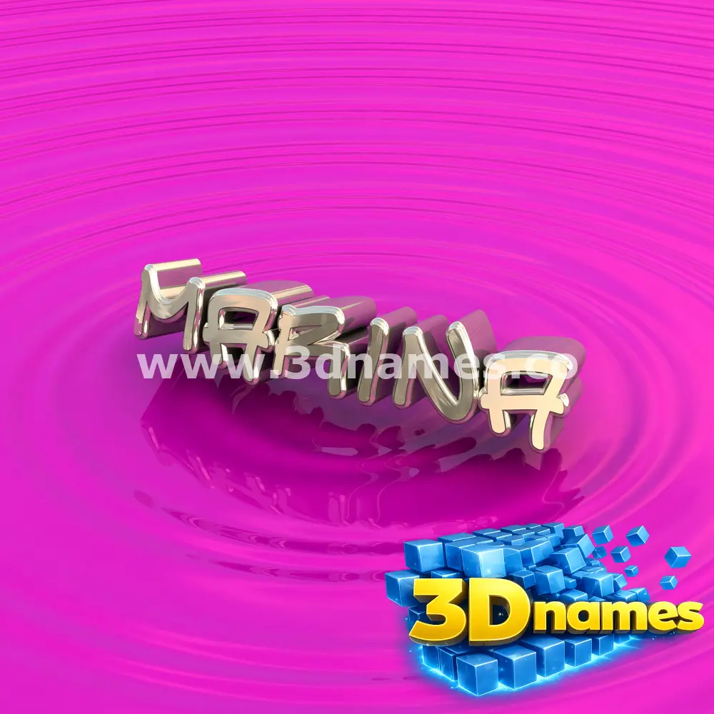 marina in Pink Graffiti style - 3D name wallpaper