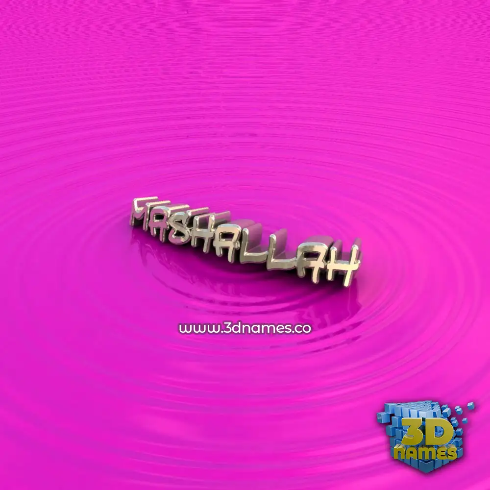 mashallah in Pink Graffiti style - 3D name wallpaper