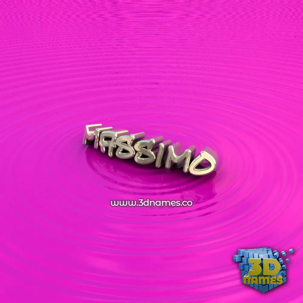 massimo in Pink Graffiti style - 3D name wallpaper